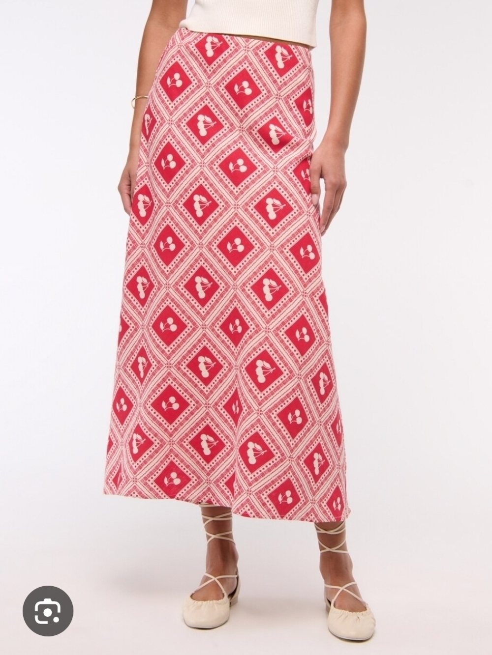 Abercrombie & Fitch Red Cherry Maxi Skirt | Size XXS - S